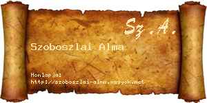 Szoboszlai Alma névjegykártya